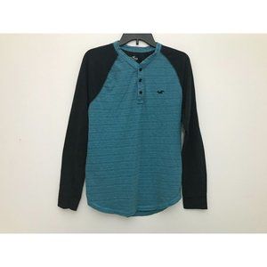 Hollister Mens M Blue Grey Long Sleeve Button Up Shirt *13